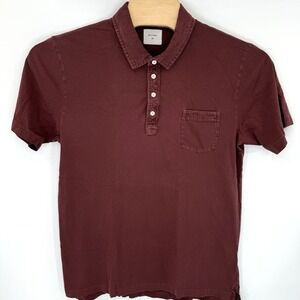 Billy Reid Men's XXL Short Sleeve Solid Maroon Golf Polo‎ Shirt Pocket